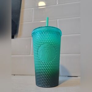 Starbucks Teal Textured Cup with Straw